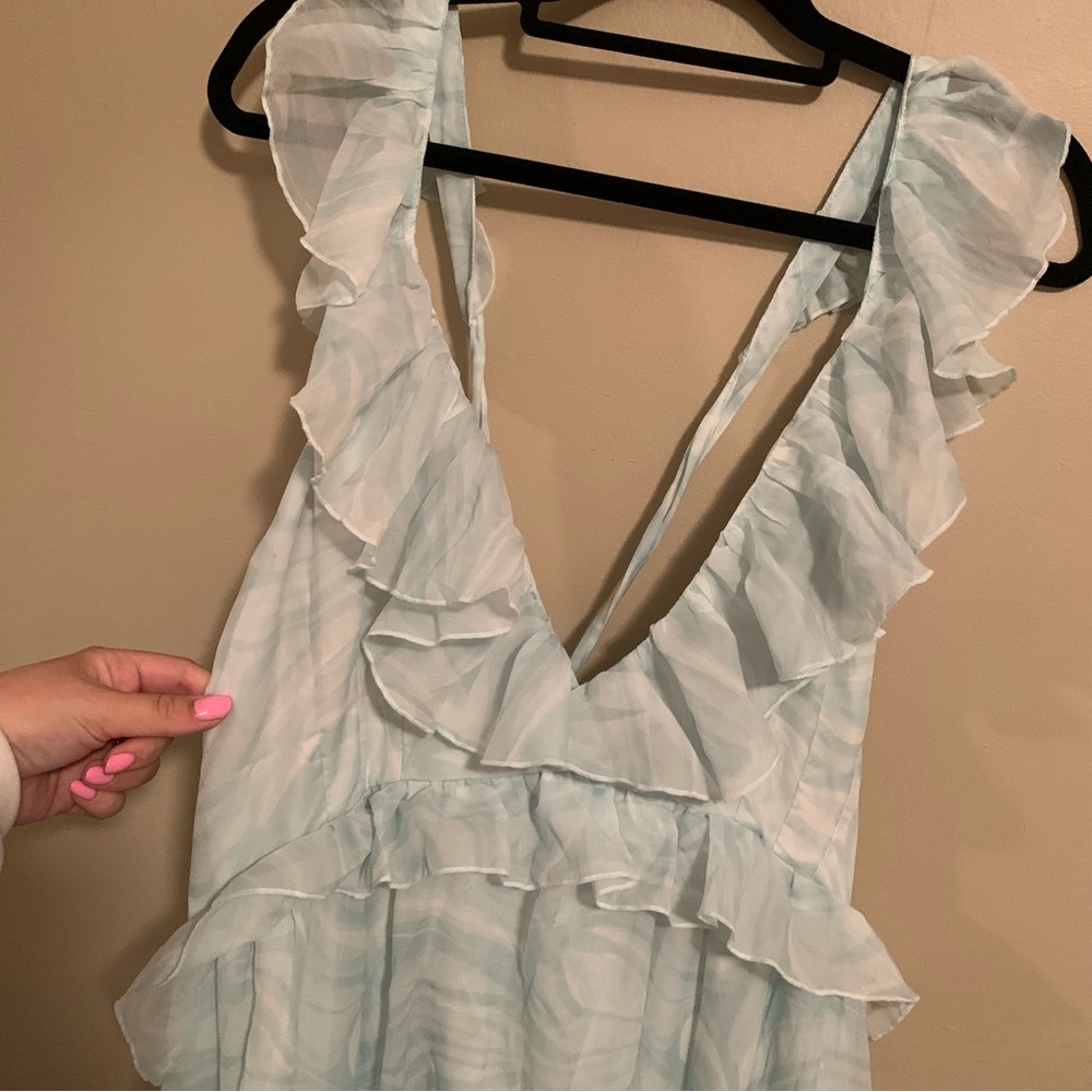 Abercrombie & Fitch Drama Ruffle Maxi Dress NWT Size XL Petite - Picture 7 of 12